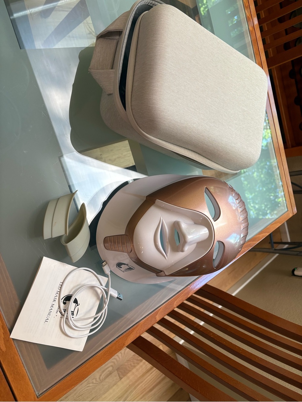 LED Facial Therapy Mask with Rose Gold Accents